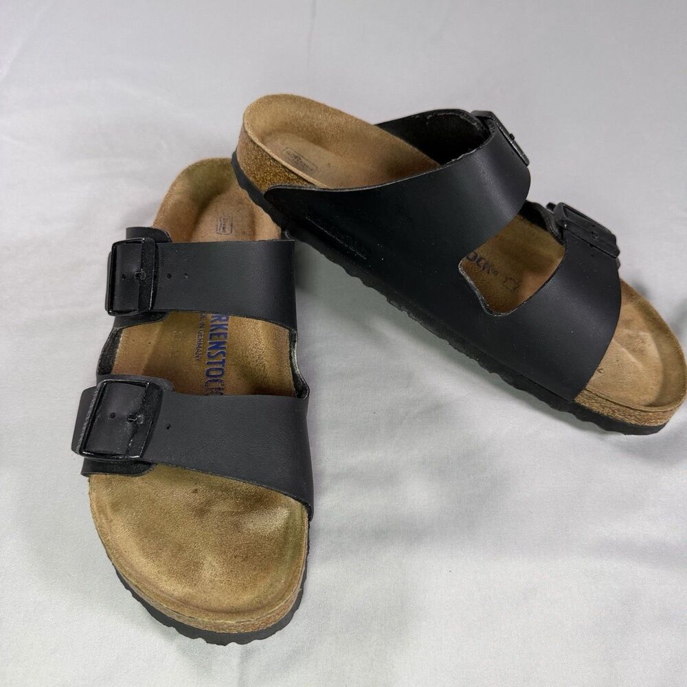 Birkenstock Arizona Black 2-Strap Buckle Adjustable Slide Sandals EU 41 US L10